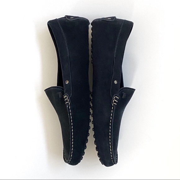 TOD’S Gommino black suede leather slip on driving slippers shoes loafers - Picture 4 of 13